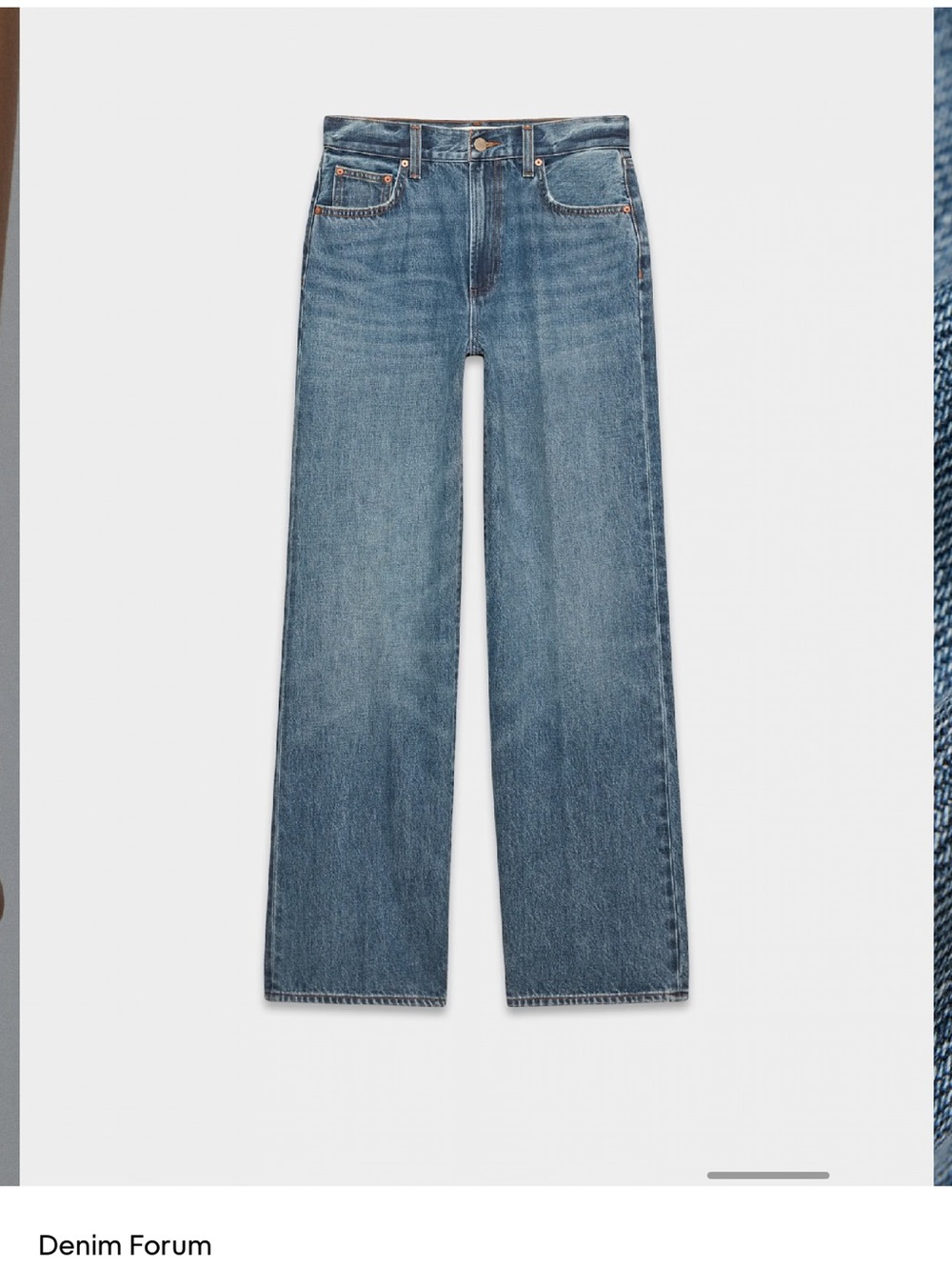 Denim Forum Wide-Leg High-Rise Jeans in Medium Blue Wash